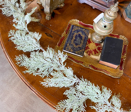 Iced Cedar Garland, 6'