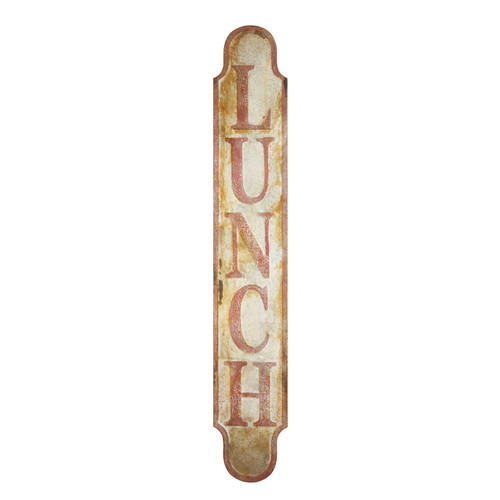 Metal Wall Decor "Lunch", Embossed Distressed Finish