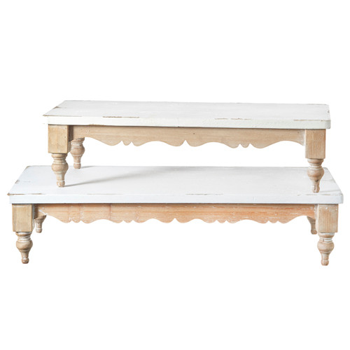 Riser, Wooden Bottom With White Top With Legs, SMALL