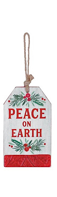 Ornament, Tag "Peace On Earth"