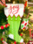 Stocking, Metal Green, "Joy"