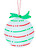 Ornament, Disc White With Red and Green Stripes And Dots