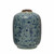 Vase, Terra-cotta With Floral Pattern, Distressed Blue SMALL