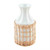 Vase, White Ceramic With Rattan Wrap SHORT