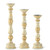 Candleholder, SMALL Gold Whitewashed Carved Wood Spindle