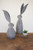 Rabbit, Faux Stone With Tall Metal Ears, Short