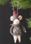 Ornament, Felted Wool Mouse Gray Sweater W Backpack