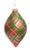 Ornament, Red Green Plaid Oval 4"