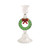 Taper Holder, Glass with Christmas Wreath