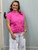 Sweater, Pink Cap Sleeve With Gold Buttons