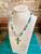 Necklace, Cross Pendant Faceted Ball Bead, Blue