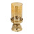 Candle Holder, Pillar Gold With Amber Glass LARGE