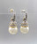 Earrings, Pearl/Rhodium Drop