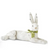 Bunny, Lying White Rabbit With Green Ribbon
