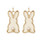 Earrings, Gold/Cream Bunnies
