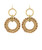 Earrings, Wrapped Beige Raffia Circle
