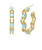 Earrings, Ice Blue Stone Hoops