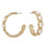 Earrings, Gold Oval Pearl Hoops
