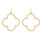 Earrings, Matte Gold Clover Fishhooks