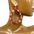 Earrings, Pink Crystal Beaded Teardrop
