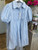 Dress, Smocked Short Sleeve Blue Button Down