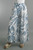 Pants, Italian Linen White With Blue Leaf Plant