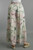 Pants, Italian Linen Beige With Pink Floral