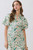 Dress, Peacock Print Puff Sleeve Midi
