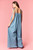 Jumper, Polka Dot Tie Strap With Pleats and Flare Legs