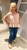 Shirt, Collared Ivory With Mulit-color Stitch Stripes