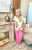 Pants, Pink Colette Cropped Wide-Leg