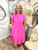 Dress, Pink Cuff Sleeve Midi