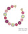 Bracelet, Pink Round Rhinestones, Magnet Closure