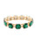 Bracelet, Large Emerald Green Round Stones, Stretchy Bracelet