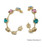 Earrings, Hoops w Rhinestones Jewel Tones