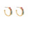 Earrings, Gold Hoops, Faceted Rhinestones