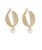 Earrings, Light Rattan w Drop Pearl