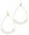 Earrings, Gold Oval Fishooks w Pearls on Wire