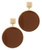 Earrings, Large Round Brown Discs, Posts