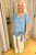 Shirt, Blue/Grey With Wooden Buckle