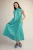 Dress, Sleeveless Striped Midi Green/Blue With Gold Buttons
