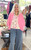 Shirt, Button Up Pink Patchwork