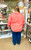 Shirt, Coral  Smock Sleeve