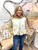Vest, Ivory Zip Bubble Hem
