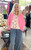 Pants, Denim Wide Leg Polka-Dot
