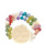 Bracelet, Multi-Colored Beads w Large Gold Disc