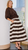 Skirt, Pleated a-Line Striped Black and Ivory