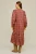 Dress, Midi Wine Floral With Scalloped Trim