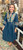 Dress, Navy Striped Maxi With Embroidery