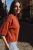 Sweater, Rust Mock Neck Three Quarter Length Sleeves